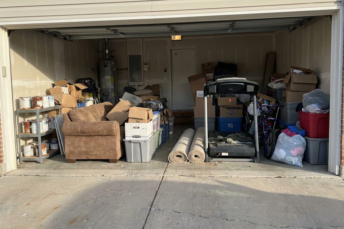 Before: two-car garage