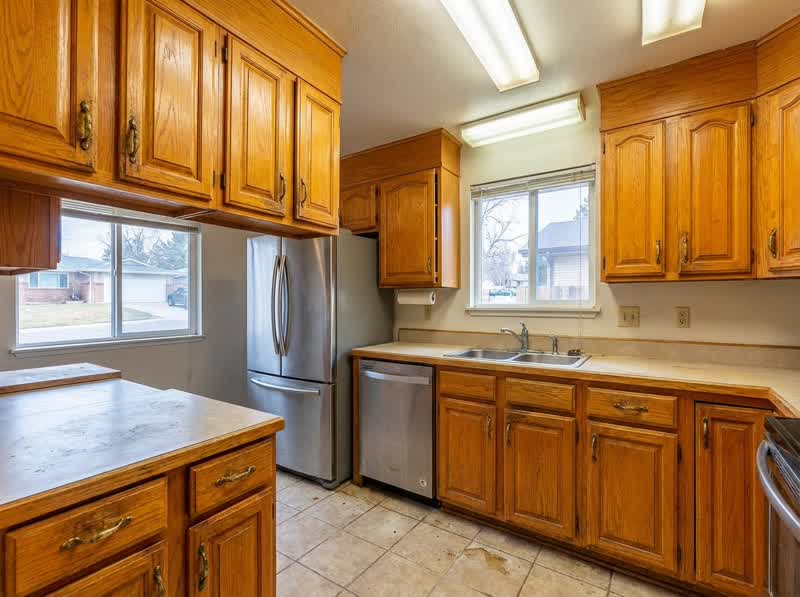 Cabinet Refinishing Before